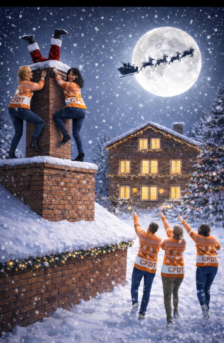 Chute de Père Noël par cheminée : intervention immédiate de la CFDT !