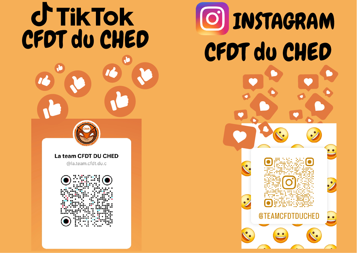 Présentation de l'affiche de nos sites TIK TOK et insta. 