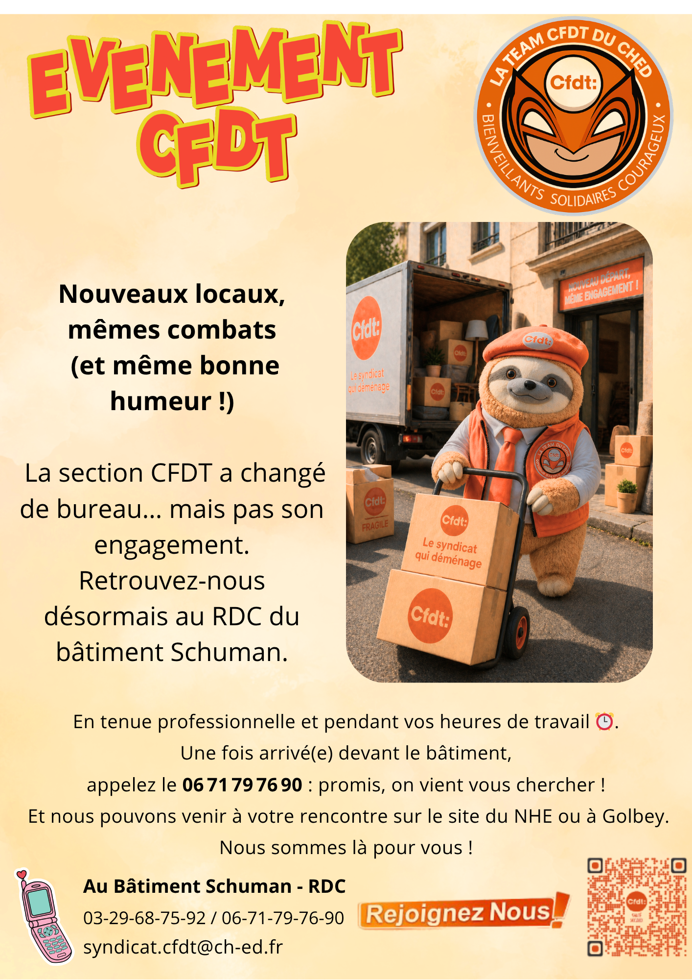 Déménagement de votre section CFDT
